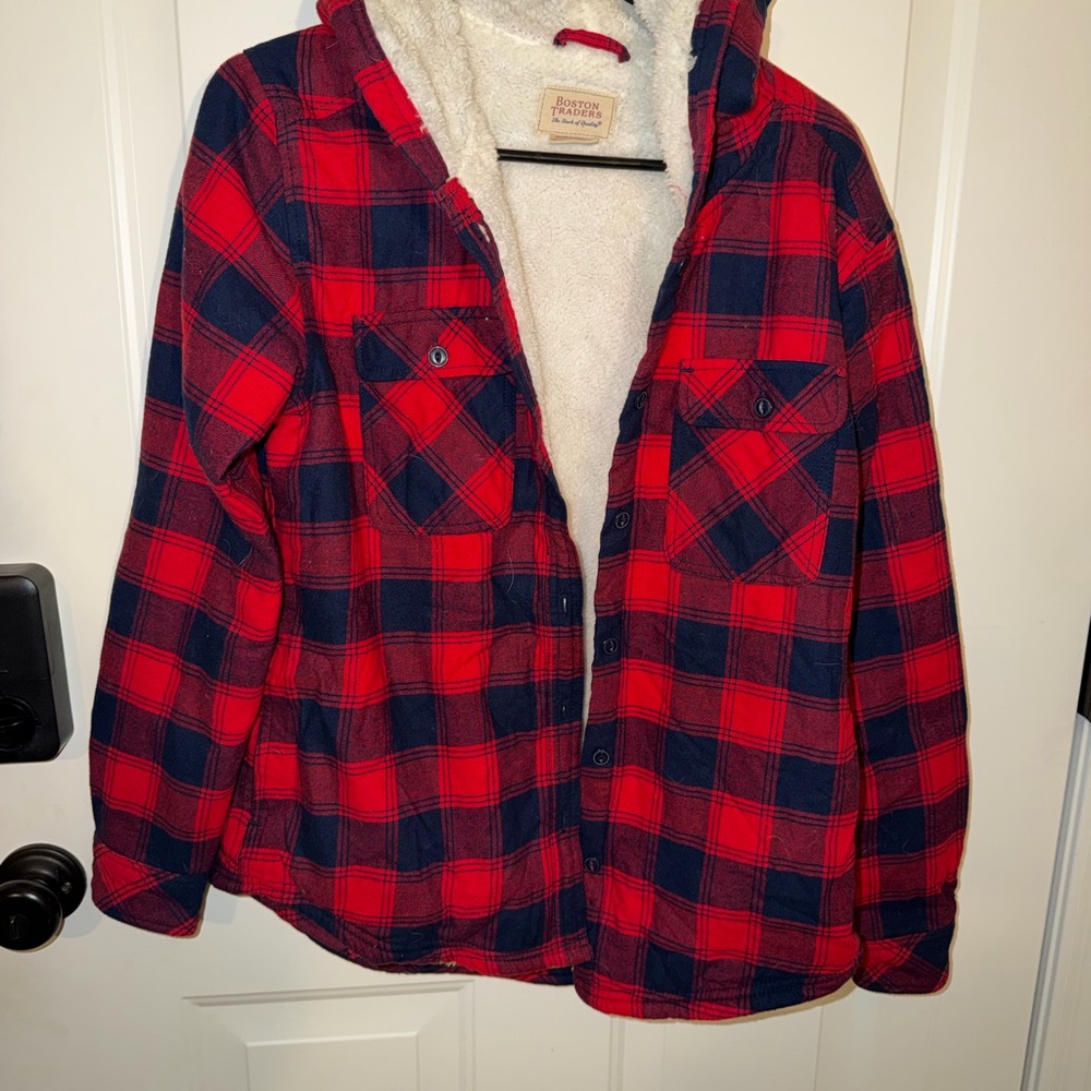 Boston Traders Red and Blue Checkered Kids Jacket